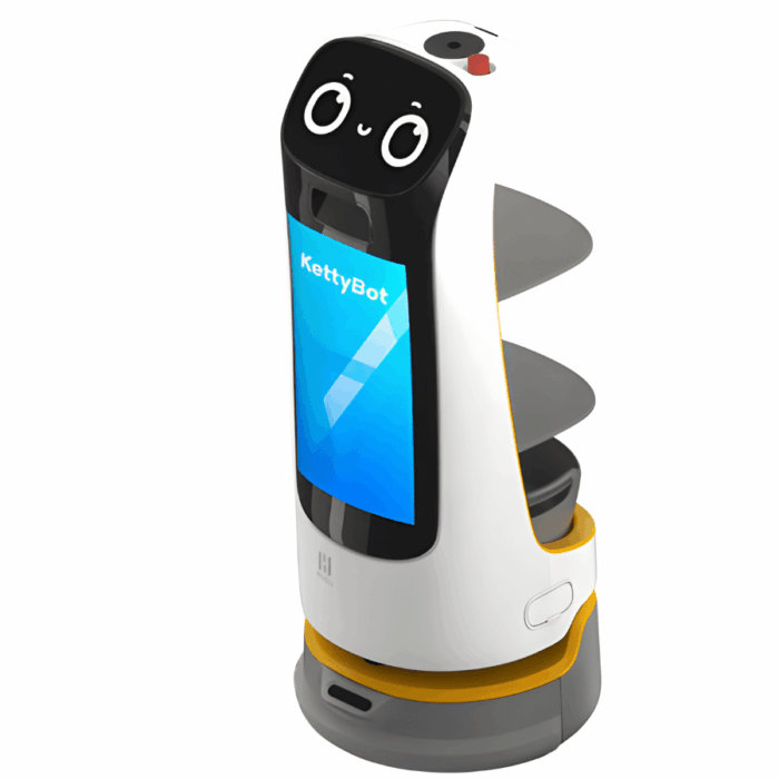 PUDU KettyBot Pro Delivery & Reception Robot with an Ad Display