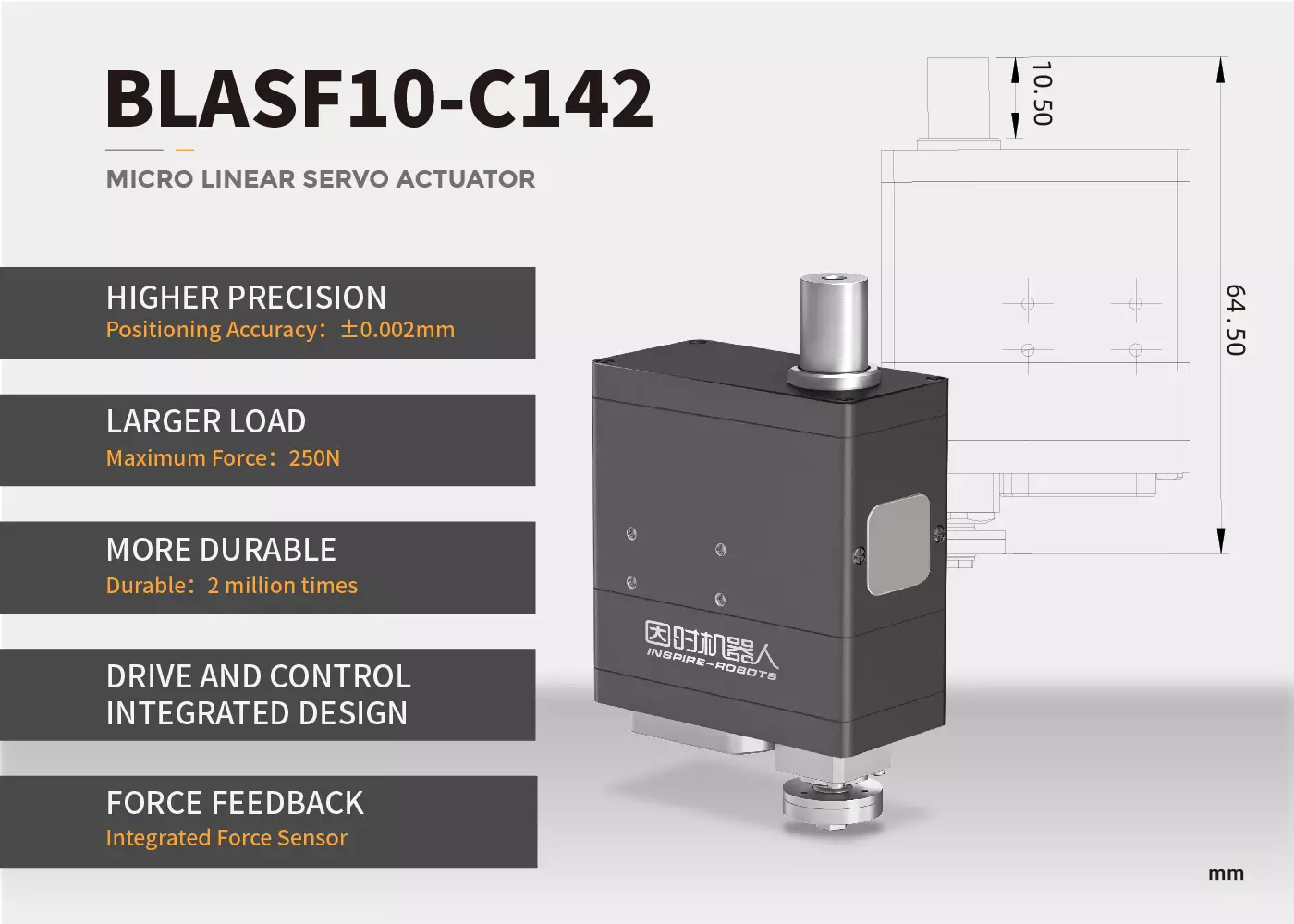 BLASF10-C142 Series Micro Linear Servo Actuator