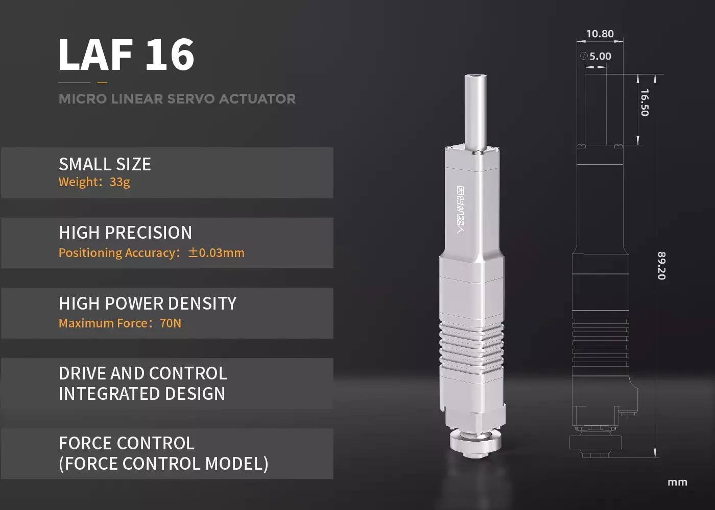 LAF16 Series Micro Linear Servo Actuator